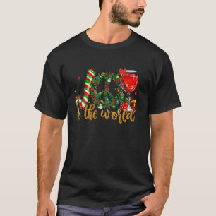 キャンディーケインレッドワインピースWrで世界に喜び Tシャツ