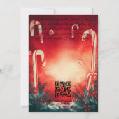 キャンディーケインワンダーランドカスタムと家族の挨拶 招待状 (裏面)