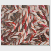 キャンディーケインヴィンテージアンティークレッドクリスマス ラッピングペーパー (フラット)