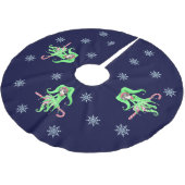 キャンディーケイン小妖精や小人クリスマスツリースカート ブラッシュドポリエステルツリースカート (アングル)