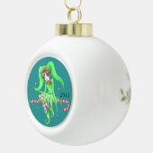 キャンディーケイン小妖精や小人ホリデーオーナメント セラミックボールオーナメント (右)