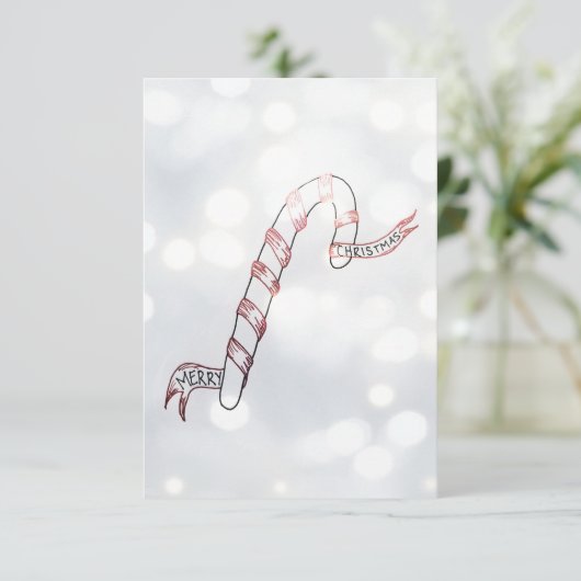 キャンディーケイン、クリスマス3.5インチx 5インチグリーティングカード カード (スタンド正面)