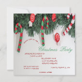 キャンディーケイン、パインツリークリスマスパーティー 招待状 (正面)