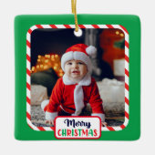 キャンディーケイン（写真を追加）セラミックオーナメント セラミックオーナメント (正面)