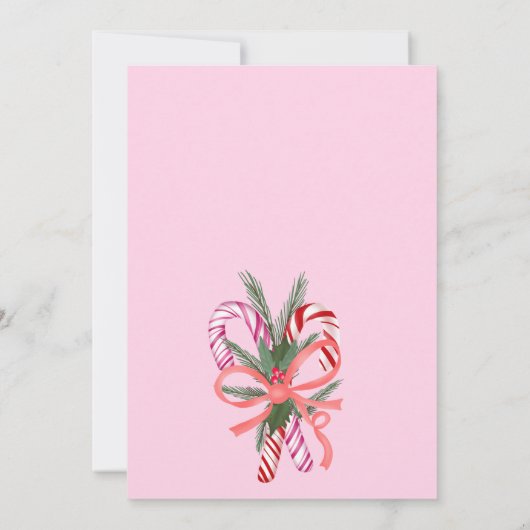 キャンディーケーンかわいいミスタントークリスマスイラストレーション 招待状 (裏面)