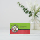 キャンディーケーンでかわいいクリスマス小妖精や小人 名刺 (スタンド正面)