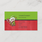 キャンディーケーンでかわいいクリスマス小妖精や小人 名刺 (裏面)