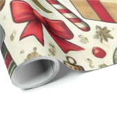 キャンディーケーンとジンジャーブレッドマン ラッピングペーパー (ロールコーナー)