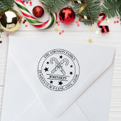 キャンディーケーンとボウファミリーエンブレム+アドレス ラバースタンプ