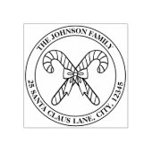 キャンディーケーンとボウファミリーエンブレム+アドレス ラバースタンプ (インプリント)