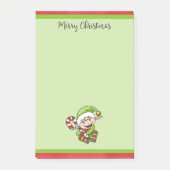 キャンディーケーンと可愛いクリスマス小妖精や小人メリークリスマス ポストイット (正面)
