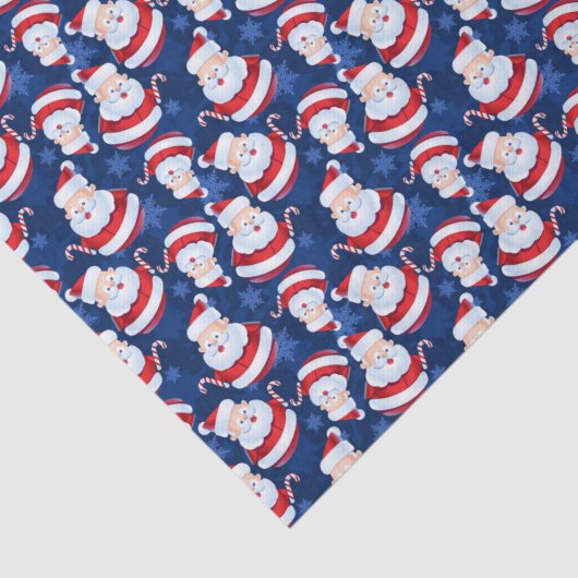 キャンディーケーンと雪の結晶とクリスマスサンタ 薄葉紙 (詳細)
