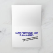 キャンディーケーンのあるサンタ シーズンカード (内部)