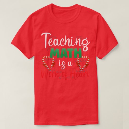 キャンディーケーンのハート数学先生おもしろいキリスト Tシャツ (デザイン正面)
