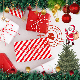 キャンディーケーンのパタ赤と白ーン伝統的クリスマス ラッピングペーパー