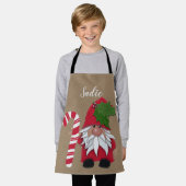 キャンディーケーンをパーソナライズした格言 エプロン (着用した状態)
