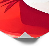 キャンディーケーンを片手に元気なサンタクロース ポスター (角)