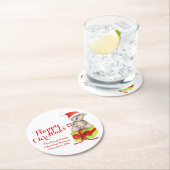 キャンディーケーンアート紙コースター付きクリスマスコアラ ラウンドペーパーコースター (インサイチュ)