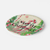 キャンディーケーンウィンターペパーミントフォレストクリスマス ペーパープレート (アングル)