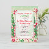 キャンディーケーンウィンターペパーミントフォレストクリスマス 招待状 (スタンド正面)