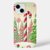 キャンディーケーンウィンターペパーミントフォレストクリスマス Case-Mate iPhoneケース (裏面)