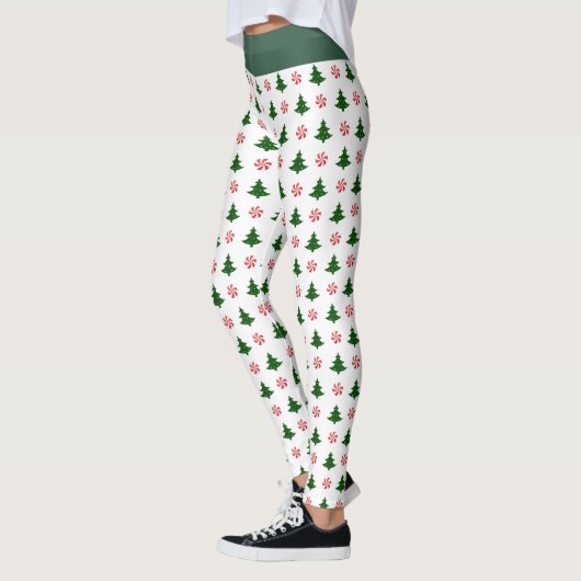 キャンディーケーンキスとクリスマスツリー レギンス (左)