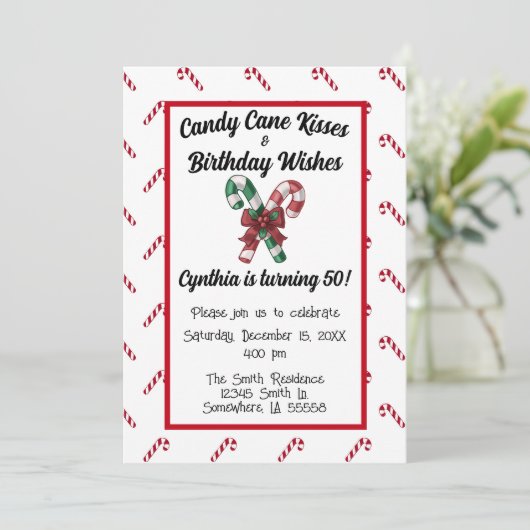 キャンディーケーンキスと50誕生日の願い 招待状 (スタンド正面)