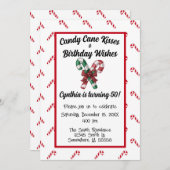 キャンディーケーンキスと50誕生日の願い 招待状 (正面/裏面)