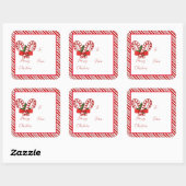 キャンディーケーンギフトラベル スクエアシール (シート)