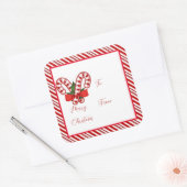 キャンディーケーンギフトラベル スクエアシール (封筒)