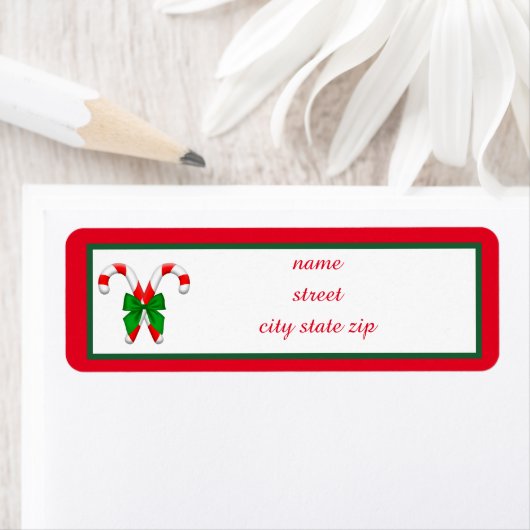キャンディーケーンクカラフルリスマス差出人住所 ラベル (インサイチュ)