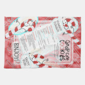 キャンディーケーンクッキーDIYクリスマスレシピ キッチンタオル (横)