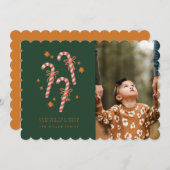 キャンディーケーンクリスマスウィズホリデーカード 招待状 (正面/裏面)