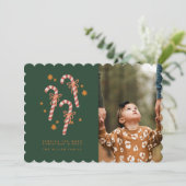 キャンディーケーンクリスマスウィズホリデーカード 招待状 (スタンド正面)