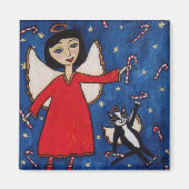 キャンディーケーンクリスマスエンジェルマグネット マグネット (正面)