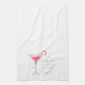 キャンディーケーンクリスマスカクテルレシピキッチンタオル キッチンタオル (縦)