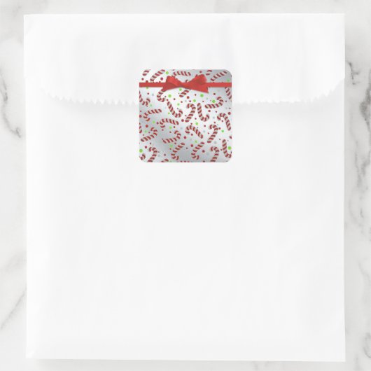 キャンディーケーンクリスマスカード封筒 スクエアシール (バッグ)