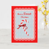 キャンディーケーンクリスマスカード カード (黄色い花)