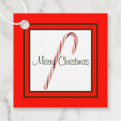 キャンディーケーンクリスマスギフトメッセージカード フェイバータグ (正面)