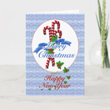 キャンディーケーンクリスマスグリーティングカード