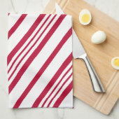 キャンディーケーンクリスマスストライプ キッチンタオル (四つ折り)