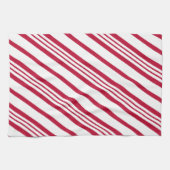 キャンディーケーンクリスマスストライプ キッチンタオル (横)