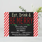 キャンディーケーンクリスマスパーティの招待状テンプレート 招待状 (スタンド正面)