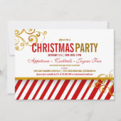 キャンディーケーンクリスマスパーティの招待状 招待状 (正面)