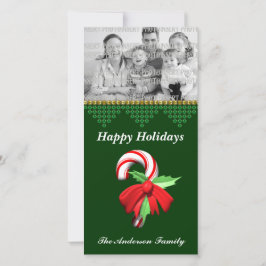 キャンディーケーンクリスマスフォトカード シーズンカード