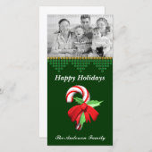 キャンディーケーンクリスマスフォトカード シーズンカード (正面/裏面)