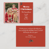 キャンディーケーンクリスマスフォトホリデーカード ノートカード (正面/裏面)