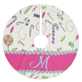 キャンディーケーンクリスマスブラッシュドポリエステルツリースカート ブラッシュドポリエステルツリースカート