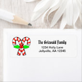 キャンディーケーンクリスマスホリデーアドレス ラベル (インサイチュ)