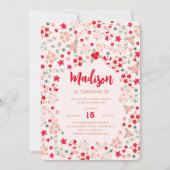 キャンディーケーンクリスマスホリデーズバースデーパーティー 招待状 (正面)